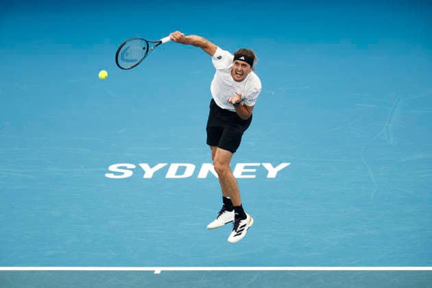TENNIS UNITED CUP SYDNEY, Alexander Zverev of team Germany serves in his Group F singles match against Tallon Griekspoor of Team Netherlands during day three of the 2026 United Cup at Ken Rosewall Arena in Sydney, Sunday, January 4, 2026. ( NO ARCHIVING, EDITORIAL USE ONLY SYDNEY NEW SOUTH WALES AUSTRALIA  Copyright: xMARKxEVANSx 20260104120832811550