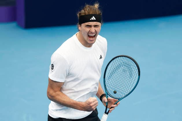 TENNIS UNITED CUP SYDNEY, Alexander Zverev of team Germany wins the first set in his Group F singles match against Tallon Griekspoor of Team Netherlandsduring day three of the 2026 United Cup at Ken Rosewall Arena in Sydney, Sunday, January 4, 2026. ( NO ARCHIVING, EDITORIAL USE ONLY SYDNEY NEW SOUTH WALES AUSTRALIA  Copyright: xMARKxEVANSx 20260104168187619165