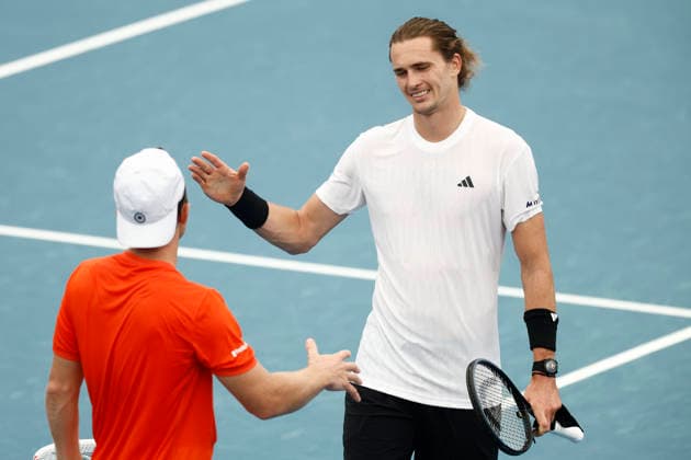TENNIS UNITED CUP SYDNEY, Alexander Zverev of team Germany shakes hands with Tallon Griekspoor of Team Netherlands after winning his Group F singles match during day three of the 2026 United Cup at Ken Rosewall Arena in Sydney, Sunday, January 4, 2026. ( NO ARCHIVING, EDITORIAL USE ONLY SYDNEY NEW SOUTH WALES AUSTRALIA  Copyright: xMARKxEVANSx 20260104110128428671