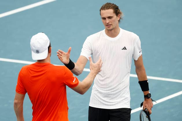 TENNIS UNITED CUP SYDNEY, Alexander Zverev of team Germany shakes hands with Tallon Griekspoor of Team Netherlands after winning his Group F singles match during day three of the 2026 United Cup at Ken Rosewall Arena in Sydney, Sunday, January 4, 2026. ( NO ARCHIVING, EDITORIAL USE ONLY SYDNEY NEW SOUTH WALES AUSTRALIA  Copyright: xMARKxEVANSx 20260104144237504078