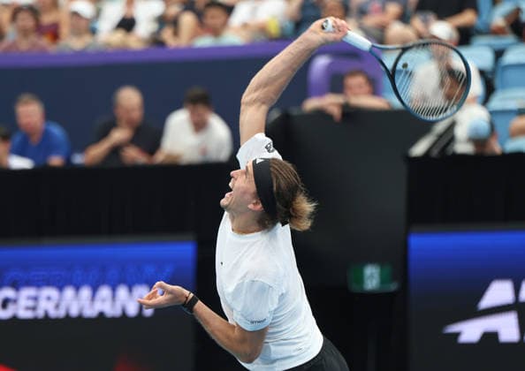 January 4, 2026, Sydney, New South Wales, Australia: ALEXANDER ZVEREV of Germany during the match against T. Griekspoor of Netherlands in the single match group F during the United Cup at Ken Rosewall Arena, Sydney, Australia. Sydney Australia - ZUMAc278 20260104_zsp_c278_044 Copyright: xMarcinxCholewinskix