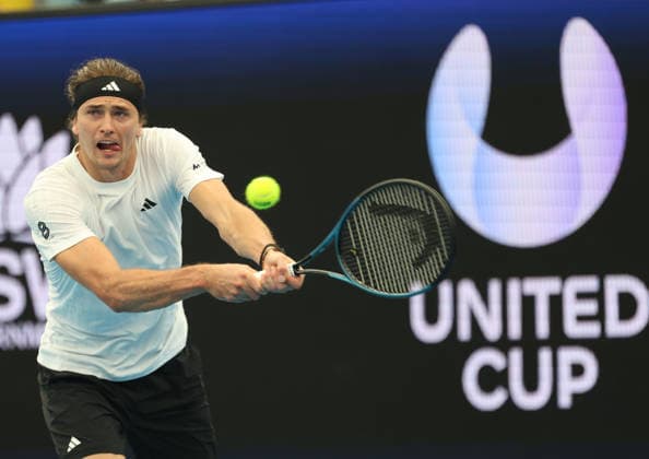 January 4, 2026, Sydney, New South Wales, Australia: ALEXANDER ZVEREV of Germany during the match against T. Griekspoor of Netherlands in the single match group F during the United Cup at Ken Rosewall Arena, Sydney, Australia. Sydney Australia - ZUMAc278 20260104_zsp_c278_045 Copyright: xMarcinxCholewinskix