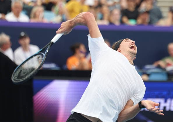 January 4, 2026, Sydney, New South Wales, Australia: ALEXANDER ZVEREV of Germany during the match against T. Griekspoor of Netherlands in the single match group F during the United Cup at Ken Rosewall Arena, Sydney, Australia. Sydney Australia - ZUMAc278 20260104_zsp_c278_055 Copyright: xMarcinxCholewinskix