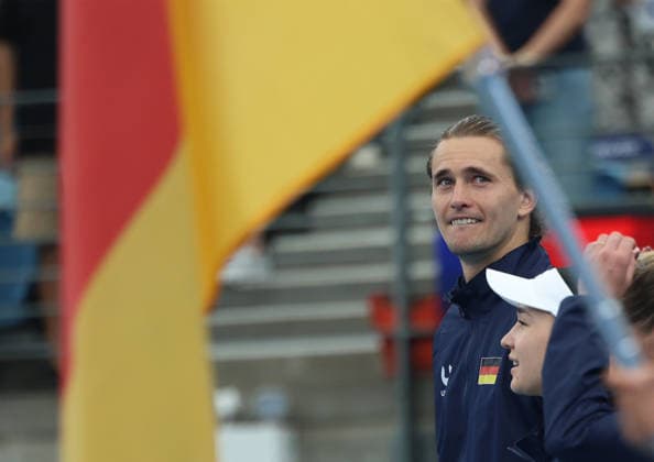 January 4, 2026, Sydney, New South Wales, Australia: ALEXANDER ZVEREV with national team, Nationalteam of Germany before the matches against national team of Netherlands in the single match group F during the United Cup at Ken Rosewall Arena, Sydney, Australia. Sydney Australia - ZUMAc278 20260104_zsp_c278_059 Copyright: xMarcinxCholewinskix