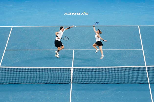 TENNIS UNITED CUP SYDNEY, Alexander Zverev of team Germany and Laura Siegemund of team Gemany play a shot in their Group F doubles match against Demi Schuurs of Team Netherlands and Tallon Griekspoor of Team Netherlands during day three of the 2026 United Cup at Ken Rosewall Arena in Sydney, Sunday, January 4, 2026. ( NO ARCHIVING, EDITORIAL USE ONLY SYDNEY NEW SOUTH WALES AUSTRALIA  Copyright: xMARKxEVANSx 20260104146241538384