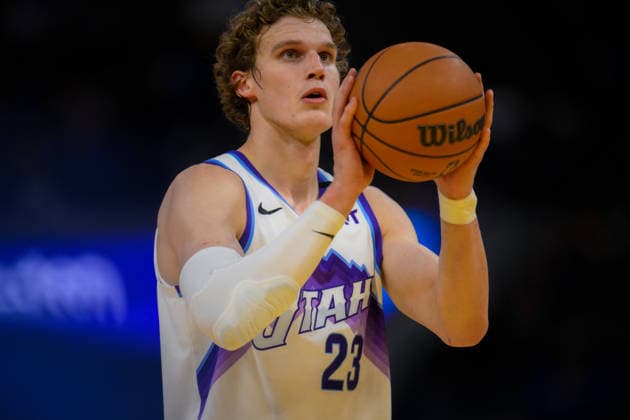 NBA, Basketball Herren, USA Utah Jazz vs Golden State Warriors in San Francisco SAN FRANCISCO, CALIFORNIA - JANUARY 3: Lauri Markkanen of Utah Jazz is in action the during NBA game 16 between Utah Jazz and Golden State Warriors in San Francisco at Chase Center on January 3, 2026 in San Francisco, California, United States. Tayfun Coskun Anadolu California United States. Editorial use only. Please get in touch for any other usage.  Copyright: x2026xAnadoluxTayfunxCoskunx