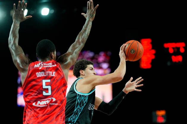 NBL BREAKERS WILDCATS, Breakers guard Karim Lopez during the NBL Round 15 NBL match between the New Zealand Breakers and Perth Wildcats at Spark Arena in Auckland, New Zealand, Sunday, January 4, 2026. (A NO ARCHIVING, EDITORIAL USE ONLY AUCKLAND NEW ZEALAND  Copyright: xBlakexArmstrongx 20260104157846011395