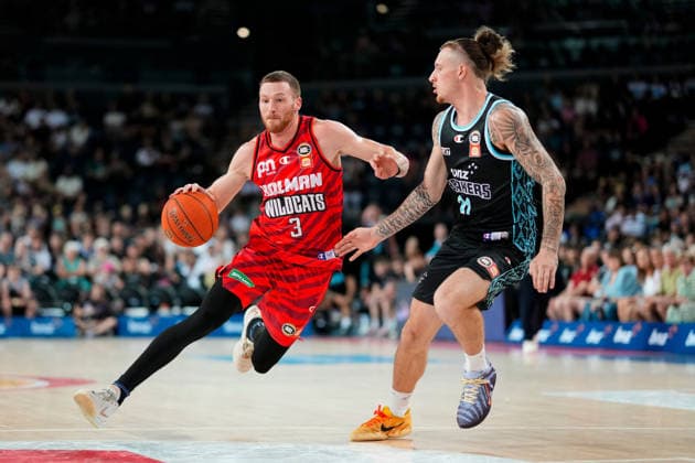 NBL BREAKERS WILDCATS, Perth Wildcats guard Dylan Windler during the NBL Round 15 NBL match between the NZ Breakers and Perth Wildcats at Spark Arena in Auckland, New Zealand, Sunday, January 4, 2026. ( NO ARCHIVING, EDITORIAL USE ONLY AUCKLAND NEW ZEALAND  Copyright: xBlakexArmstrongx 20260104174416869453