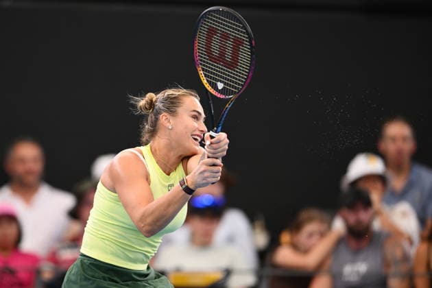TENNIS BRISBANE INTERNATIONAL, Aryna Sabalenka in action during day 1 of the Brisbane International tennis tournament at Pat Rafter Arena in Brisbane, Sunday, January 4, 2026. ( NO ARCHIVING, EDITORIAL USE ONLY BRISBANE QUEENSLAND AUSTRALIA  Copyright: xZAINxMOHAMMEDx 20260104128999952000