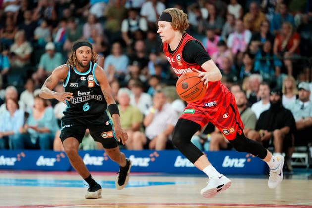 NBL BREAKERS WILDCATS, Perth Wildcats guard Jaron Rillie during the NBL Round 15 match between the New Zealand Breakers and Perth Wildcats at Spark Arena in Auckland, New Zealand, Sunday, January 4, 2026. ( NO ARCHIVING, EDITORIAL USE ONLY AUCKLAND NEW ZEALAND  Copyright: xBlakexArmstrongx 20260104171263079739