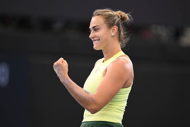 TENNIS BRISBANE INTERNATIONAL, Aryna Sabalenka reacts during day 1 of the Brisbane International tennis tournament at Pat Rafter Arena in Brisbane, Sunday, January 4, 2026. ( NO ARCHIVING, EDITORIAL USE ONLY BRISBANE QUEENSLAND AUSTRALIA  Copyright: xZAINxMOHAMMEDx 20260104133320196700