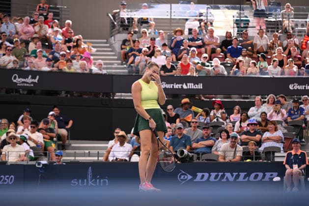 TENNIS BRISBANE INTERNATIONAL, Aryna Sabalenka in action during day 1 of the Brisbane International tennis tournament at Pat Rafter Arena in Brisbane, Sunday, January 4, 2026. ( NO ARCHIVING, EDITORIAL USE ONLY BRISBANE QUEENSLAND AUSTRALIA  Copyright: xZAINxMOHAMMEDx 20260104136089389584