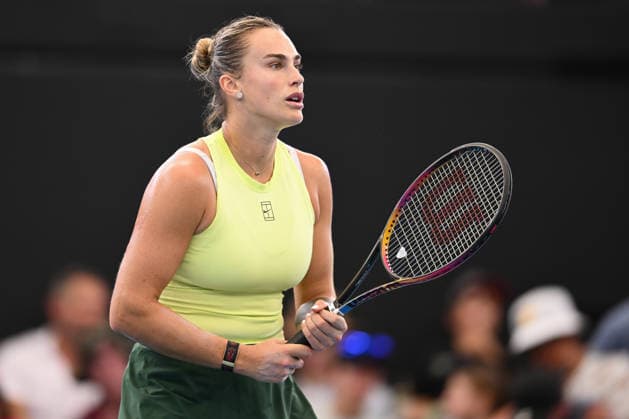 TENNIS BRISBANE INTERNATIONAL, Aryna Sabalenka in action during day 1 of the Brisbane International tennis tournament at Pat Rafter Arena in Brisbane, Sunday, January 4, 2026. ( NO ARCHIVING, EDITORIAL USE ONLY BRISBANE QUEENSLAND AUSTRALIA  Copyright: xZAINxMOHAMMEDx 20260104168923168548