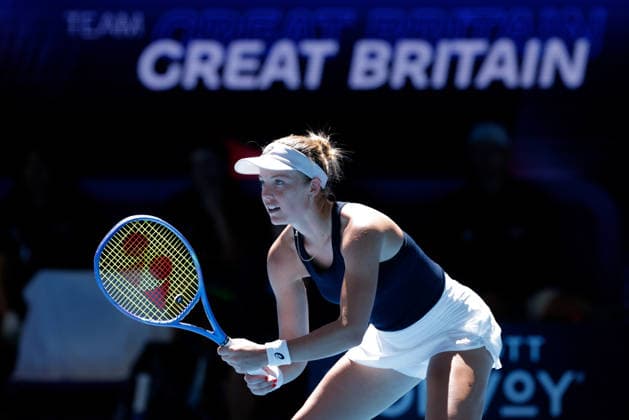 TENNIS UNITED CUP PERTH, Katie Swan of Great Britain in action against Naomi Osaka of Japan during the United Cup day three match between the Great Britain and Japan at RAC Arena in Perth, Sunday, January 4, 2026. ( NO ARCHIVING, EDITORIAL USE ONLY PERTH WESTERN AUSTRALIA AUSTRALIA  Copyright: xRICHARDxWAINWRIGHTx 20260104126982657400