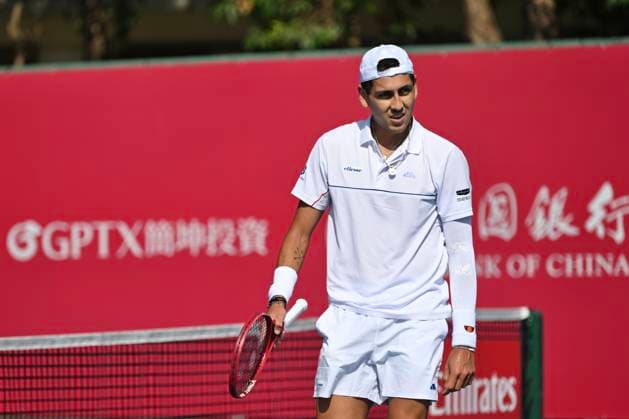 Hong Kong Tennis Open - Day 1 Alejandro Tabilo, a Chilean tennis player, during a match at the Hong Kong Tennis Open on January 4, 2026 in Hong Kong. (Photo by Kobe Li Nexpher Images) Hong Kong
