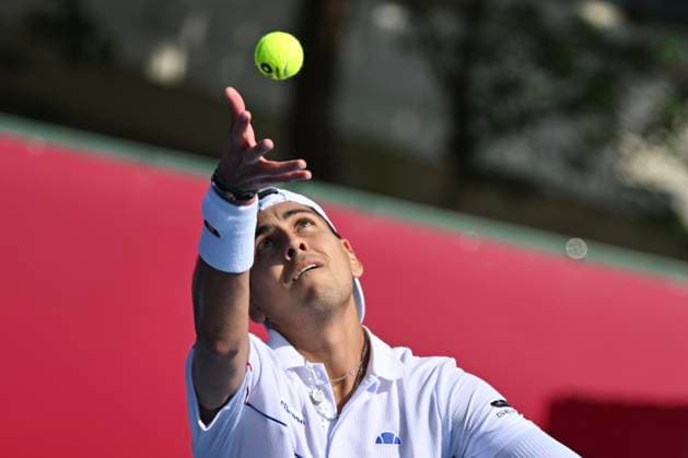 Hong Kong Tennis Open - Day 1 Alejandro Tabilo, a Chilean tennis player, during a match at the Hong Kong Tennis Open on January 4, 2026 in Hong Kong. (Photo by Kobe Li Nexpher Images) Hong Kong