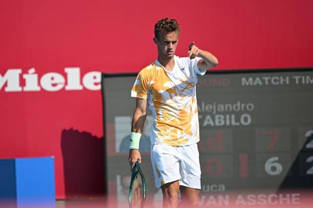 Hong Kong Tennis Open - Day 1 Luca Van Assche, a French tennis player, during a match at the Hong Kong Tennis Open on January 4, 2026 in Hong Kong. (Photo by Kobe Li Nexpher Images) Hong Kong