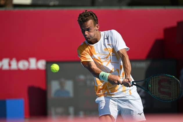Hong Kong Tennis Open - Day 1 Luca Van Assche, a French tennis player, during a match at the Hong Kong Tennis Open on January 4, 2026 in Hong Kong. (Photo by Kobe Li Nexpher Images) Hong Kong