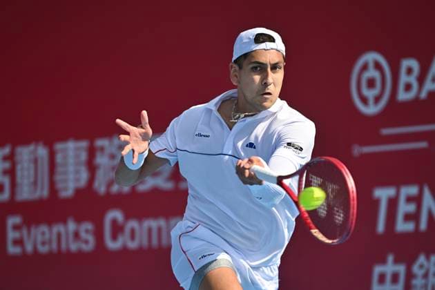 Hong Kong Tennis Open - Day 1 Alejandro Tabilo, a Chilean tennis player, during a match at the Hong Kong Tennis Open on January 4, 2026 in Hong Kong. (Photo by Kobe Li Nexpher Images) Hong Kong