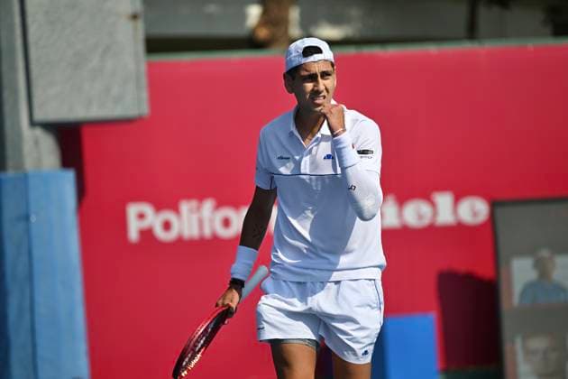 Hong Kong Tennis Open - Day 1 Alejandro Tabilo, a Chilean tennis player, during a match at the Hong Kong Tennis Open on January 4, 2026 in Hong Kong. (Photo by Kobe Li Nexpher Images) Hong Kong