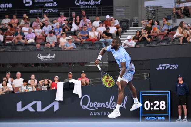 TENNIS BRISBANE INTERNATIONAL, Frances Tiafoe of The United States in action during day 1 of the Brisbane International tennis tournament at Pat Rafter Arena in Brisbane, Sunday, January 4, 2026. ( NO ARCHIVING, EDITORIAL USE ONLY BRISBANE QUEENSLAND AUSTRALIA  Copyright: xZAINxMOHAMMEDx 20260104170575659917