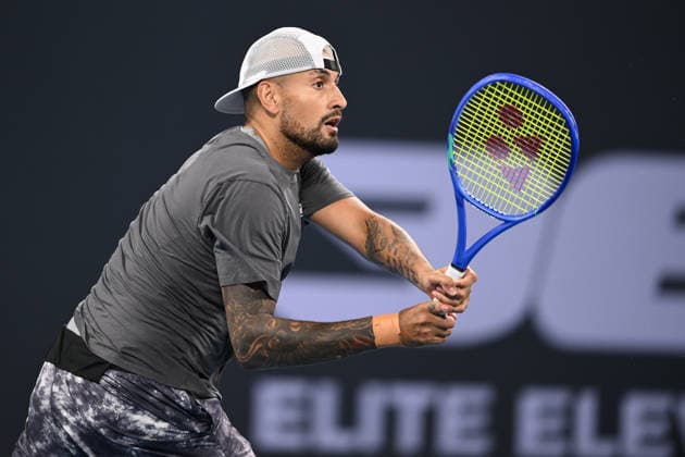 TENNIS BRISBANE INTERNATIONAL, Nick Kyrgios in action during day 1 of the Brisbane International tennis tournament at Pat Rafter Arena in Brisbane, Sunday, January 4, 2026. ( NO ARCHIVING, EDITORIAL USE ONLY BRISBANE QUEENSLAND AUSTRALIA  Copyright: xZAINxMOHAMMEDx 20260104127066837805