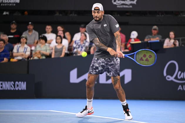 TENNIS BRISBANE INTERNATIONAL, Nick Kyrgios in action during day 1 of the Brisbane International tennis tournament at Pat Rafter Arena in Brisbane, Sunday, January 4, 2026. ( NO ARCHIVING, EDITORIAL USE ONLY BRISBANE QUEENSLAND AUSTRALIA  Copyright: xZAINxMOHAMMEDx 20260104131147901937