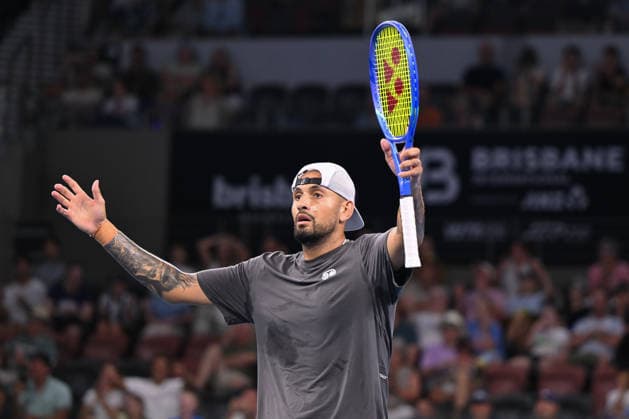 TENNIS BRISBANE INTERNATIONAL, Nick Kyrgios in action during day 1 of the Brisbane International tennis tournament at Pat Rafter Arena in Brisbane, Sunday, January 4, 2026. ( NO ARCHIVING, EDITORIAL USE ONLY BRISBANE QUEENSLAND AUSTRALIA  Copyright: xZAINxMOHAMMEDx 20260104166296002528
