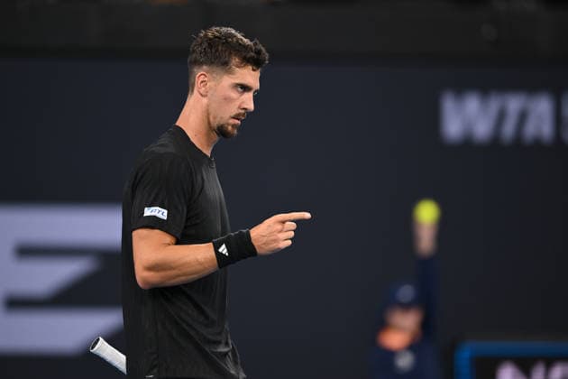TENNIS BRISBANE INTERNATIONAL, Thanasi Kokkinakis in action during day 1 of the Brisbane International tennis tournament at Pat Rafter Arena in Brisbane, Sunday, January 4, 2026. ( NO ARCHIVING, EDITORIAL USE ONLY BRISBANE QUEENSLAND AUSTRALIA  Copyright: xZAINxMOHAMMEDx 20260104150354227627