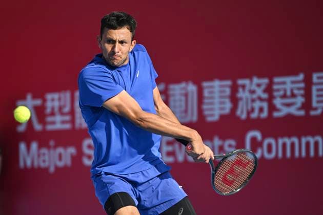 Hong Kong Tennis Open - Day 1 Emilio Nava, an American tennis player, during a match at the Hong Kong Tennis Open on January 4, 2026 in Hong Kong. (Photo by Kobe Li Nexpher Images) Hong Kong