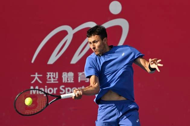 Hong Kong Tennis Open - Day 1 Emilio Nava, an American tennis player, during a match at the Hong Kong Tennis Open on January 4, 2026 in Hong Kong. (Photo by Kobe Li Nexpher Images) Hong Kong