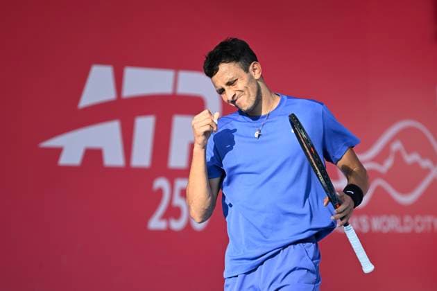 Hong Kong Tennis Open - Day 1 Emilio Nava, an American tennis player, during a match at the Hong Kong Tennis Open on January 4, 2026 in Hong Kong. (Photo by Kobe Li Nexpher Images) Hong Kong