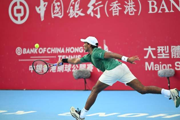 Hong Kong Tennis Open - Day 1 Nishesh Basavareddy, a American tennis player, during a match at the Hong Kong Tennis Open on January 4, 2026 in Hong Kong. (Photo by Kobe Li Nexpher Images) Hong Kong