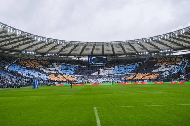 CALCIO - Serie A - SS Lazio vs SSC Napoli Supporters ss lazio choreography during the Serie A football match SS Lazio vs SSC Napoli at Olimpico Stadium on Gunnery 04, 2026, in Rome. Rome Italy  Copyright: xIPAxSport ABACAx