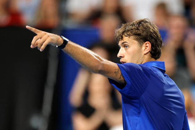 TENNIS UNITED CUP PERTH, Flavio Cobolli of Italy in action against Stan Wawrinka of Switzerland during the United Cup day three match between Italy and Switzerland at RAC Arena in Perth, Sunday, January 4, 2026. ( NO ARCHIVING, EDITORIAL USE ONLY PERTH WESTERN AUSTRALIA AUSTRALIA  Copyright: xRICHARDxWAINWRIGHTx 20260104195508751604