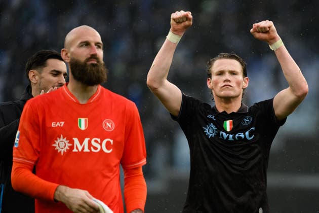 Vanja Milinkovic-Savic and Scott McTominay of SSC Napoli celebrate at the end of the Serie A 2025 2026 football match between SS Lazio and SSC Napoli at Stadio Olimpico in Rome (Italy), January 4, 2026. AndreaxStaccioli
