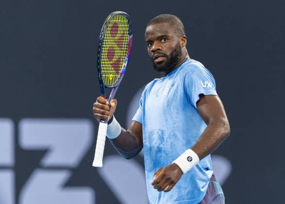 January 4, 2026, Brisbane, Qld, Australia: FRANCES TIAFOE of the United States reacts during the match during his MenÃ¢â‚¬â ¢s Singles round one match against ALEKSANDAR VUKIC of Australia at the Brisbane International. Tiafoe won the match 6-2 6-2 Brisbane Australia - ZUMAt173 20260104_zsp_t173_076 Copyright: xStephanexThomasx