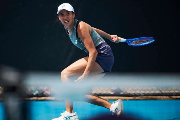 BRISBANE, AUSTRALIA - JANUARY 03: Zhang Shuai of China returns a shot in the Women s Singles Qualifying second round match against Taylah Preston of Australia ahead of the 2026 Brisbane International at Pat Rafter Arena on January 3, 2026 in Brisbane, Australia.  Copyright: xVCGx 111613104606