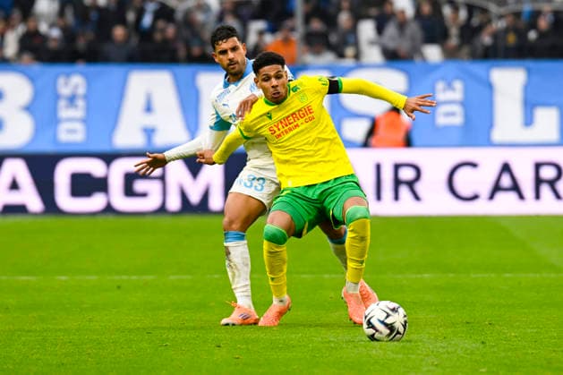 FOOTBALL : Olympique de Marseille VS FC Nantes - Ligue 1 McDonald s - 04 01 2026 Dehmaine Tabibou (FC Nantes) - Ligue 1 McDonald™s match between Olympique de Marseille and Football Club de Nantes on January 04, 2026 at the Orange Velodrome Stadium in Marseille. MarseilleFrance  Copyright: xWilliamxCannarellax
