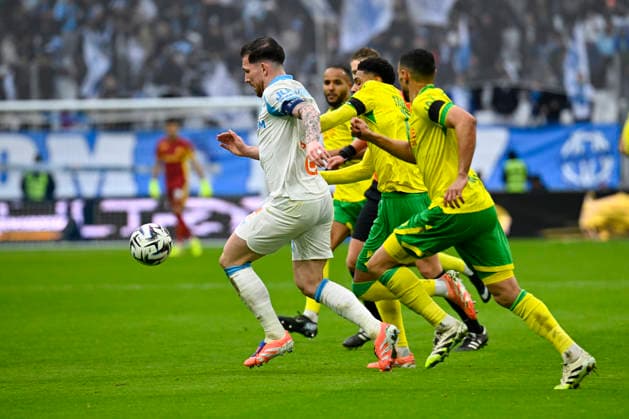 FOOTBALL : Olympique de Marseille VS FC Nantes - Ligue 1 McDonald s - 04 01 2026 Pierre-Emile Hojbjerg (OM) - Ligue 1 McDonald™s match between Olympique de Marseille and Football Club de Nantes on January 04, 2026 at the Orange Velodrome Stadium in Marseille. MarseilleFrance  Copyright: xWilliamxCannarellax