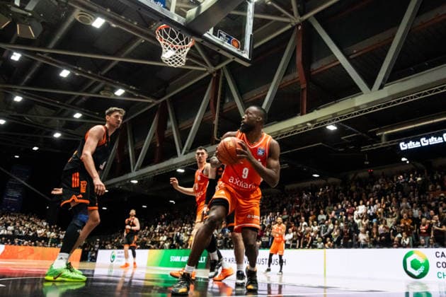 GER, easy Credit Basketball Bundesliga, Niners Chemnitz RASTA Vechta 04 01 2026, Messe, Chemnitz, GER, easy Credit Basketball Bundesliga, Niners Chemnitz RASTA Vechta Corey Davis Jr Niners Chemnitz, 5 Foto Alexander Trienitz Chemnitz Messe Sachsen Germany