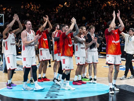 Joy after the win at FCB Basketball Loewen Braunschweig vs FC Bayern Muenchen, Basketball, easyCredit Basketball Bundesliga, Matchday 14, Season 2025 2026, 04 01 2026 Basketball Loewen Braunschweig vs FC Bayern Muenchen, Basketball, easyCredit Basketball Bundesliga, Matchday 14, Season 2025 2026, 04 01 2026 Braunschweig Copyright: xEibner-Pressefoto DamianxKruczynx EP_DKI