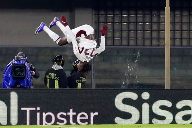 Torino™s Alieu Njie celebration goal 0-3 during the Serie A soccer match between Hellas Verona and Torino FC at the Bentegodi Stadium in Verona, north west Italy - Sunday , January 04 , 2026. - Soccer .  Copyright: xPaolaxGarbuio Lapressex