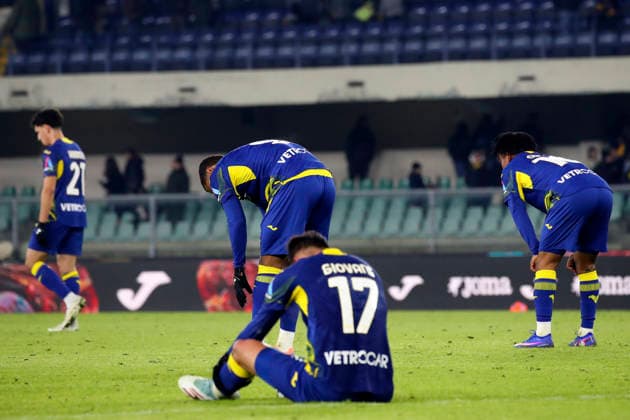 Verona delusion during the Serie A soccer match between Hellas Verona and Torino FC at the Bentegodi Stadium in Verona, north west Italy - Sunday , January 04 , 2026. - Soccer .  Copyright: xPaolaxGarbuio Lapressex