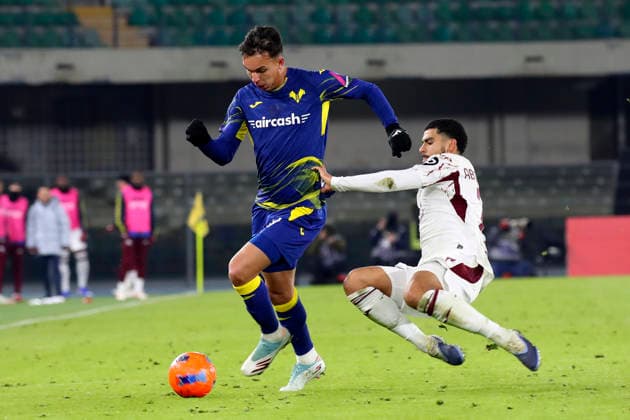 Verona™s Giovane during the Serie A soccer match between Hellas Verona and Torino FC at the Bentegodi Stadium in Verona, north west Italy - Sunday , January 04 , 2026. - Soccer .  Copyright: xPaolaxGarbuio Lapressex