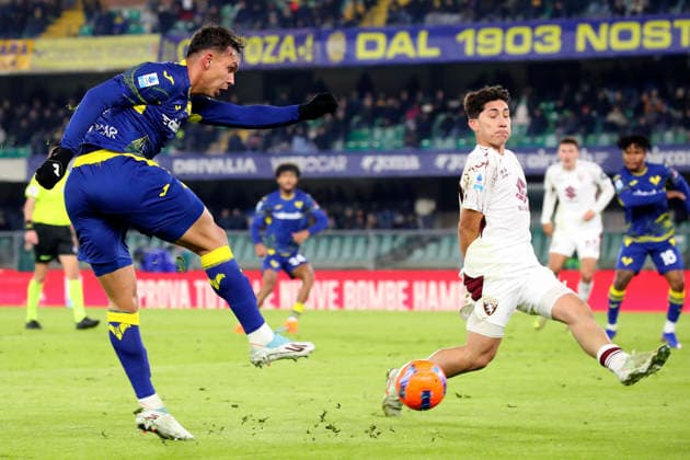 Verona™s Giovane during the Serie A soccer match between Hellas Verona and Torino FC at the Bentegodi Stadium in Verona, north west Italy - Sunday , January 04 , 2026. - Soccer .  Copyright: xPaolaxGarbuio Lapressex