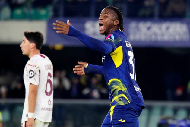 Verona™s Armel Bella-Kotchap during the Serie A soccer match between Hellas Verona and Torino FC at the Bentegodi Stadium in Verona, north west Italy - Sunday , January 04 , 2026. - Soccer .  Copyright: xPaolaxGarbuio Lapressex