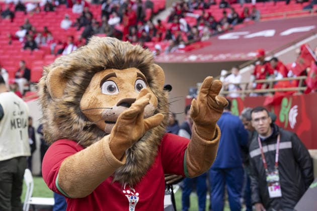 Morocco v Tanzania - Africa Cup of Nations 2025 RABAT, MOROCCO - JANUARY 4: An Atlas Lion mascot of Morocco is seen as Moroccon fans support their team during the Africa Cup of Nations (AFCON) 2025 round of 16 match between Morocco and Tanzania at Prince Moulay Abdellah Stadium in Rabat, Morocco on January 4, 2026. Abu Adem Muhammed Anadolu Rabat Morocco. Editorial use only. Please get in touch for any other usage.  Copyright: x2026xAnadoluxAbuxAdemxMuhammedx