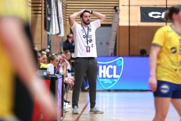 Handball, 2 Alsco HBF HC Leipzig Füchse Berlin 04 01 2026 Coach Erik Töpfer HC Leipzig 2 Alsco Handball Bundesliga Women, HBF, Season 2025 2026, 12 Matchday HC Leipzig vs Füchse Berlin on 04 01 2026 at Sporthalle Brüderstraße Leipzig Copyright: xBEAUTIFULxSPORTS JanxKaeferx