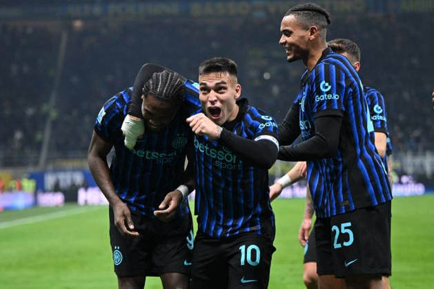CALCIO - Serie A - Inter - FC Internazionale vs Bologna FC Marcus Thuram and Lautaro Martinez of Fc Inter celebrating after a goal during the Italian Serie A football match between Inter FC Internazionale and Bologna FC on January 4th 2026 at Giuseppe Meazza San Siro Siro stadium in Milan, Italy Milan Italy  Copyright: xIPAxSport ABACAx